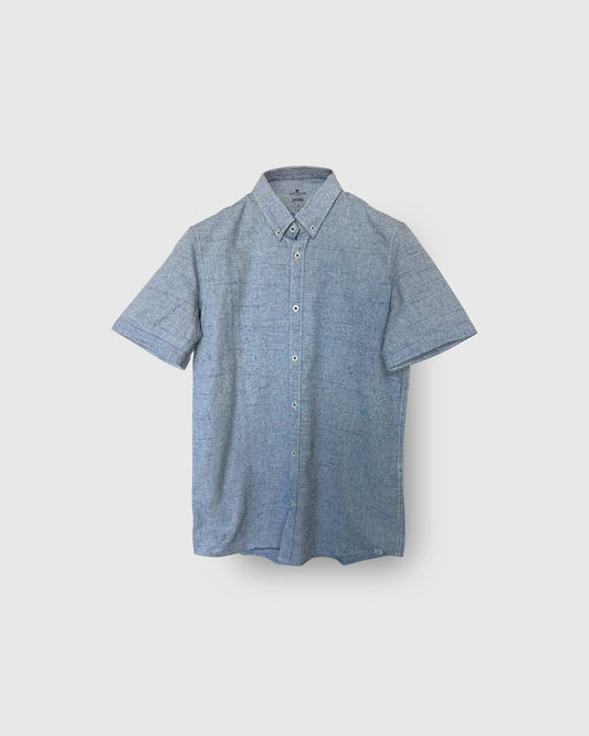 TOM TAILOR pogājams vīriešu krekls ar īsām piedurknēm gaiši zils