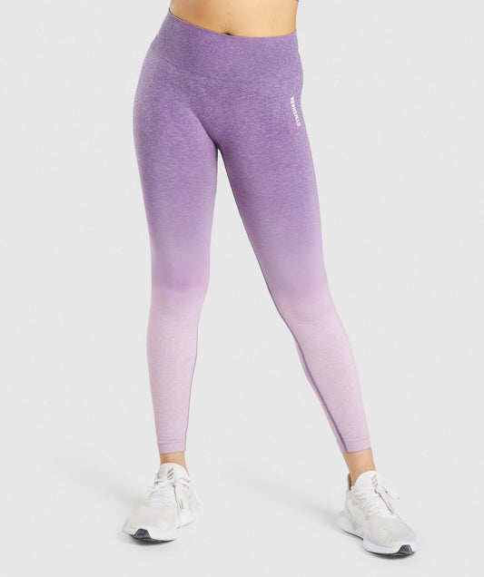 GYMSHARK ombre seamless legingi violeti