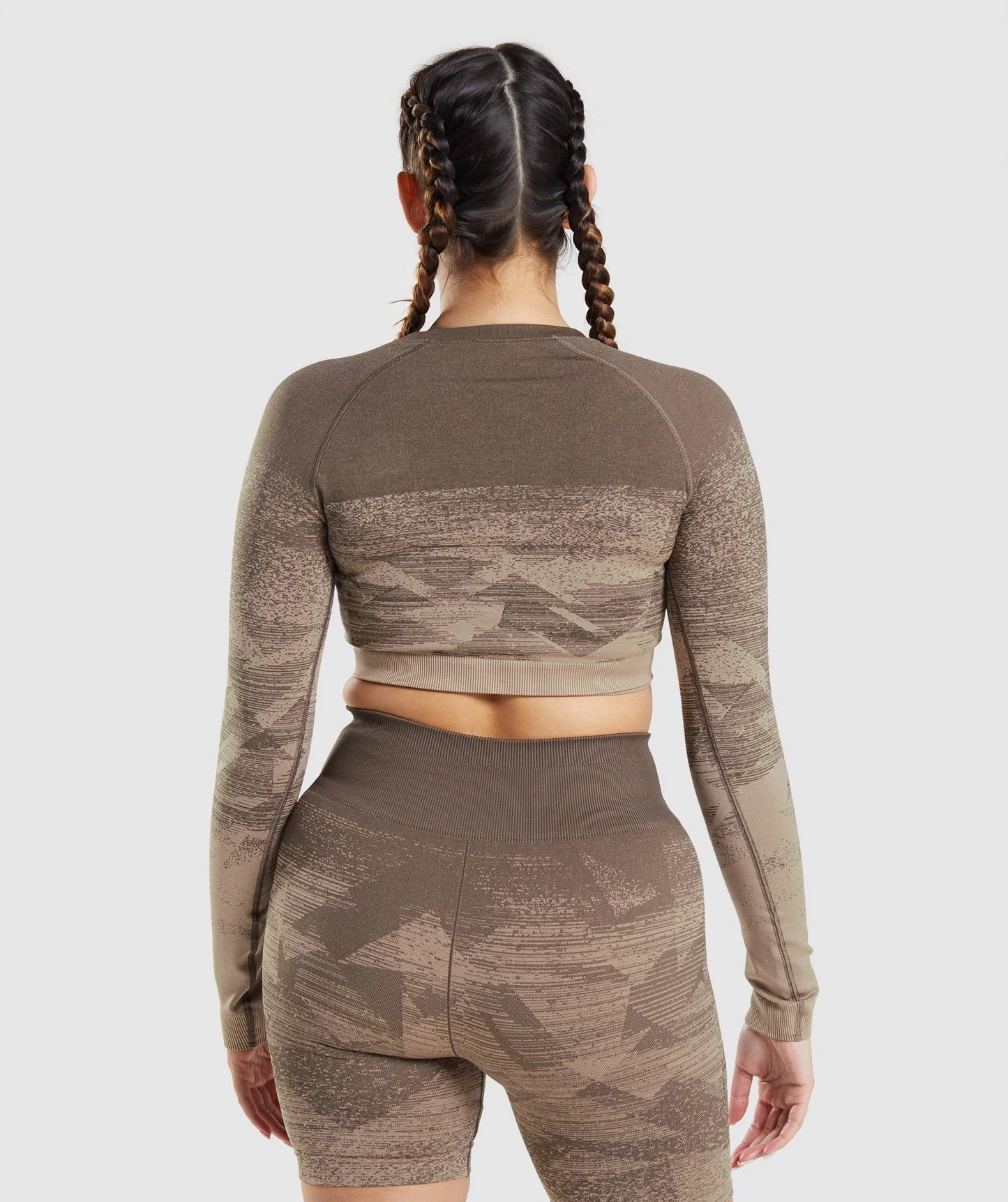 GYMSHARK Adapt Ombre Crop Top krekls ar garām piedurknēm