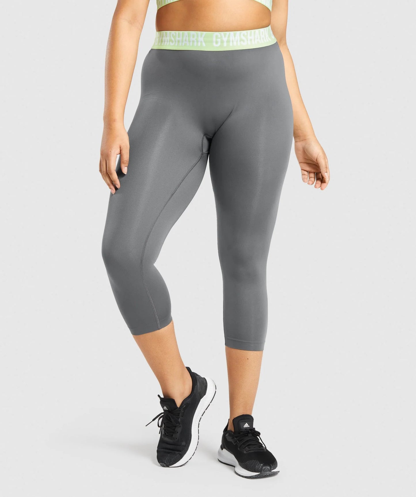 GYMSHARK Fit Seamless Cropped sieviešu sporta legingi pelēki