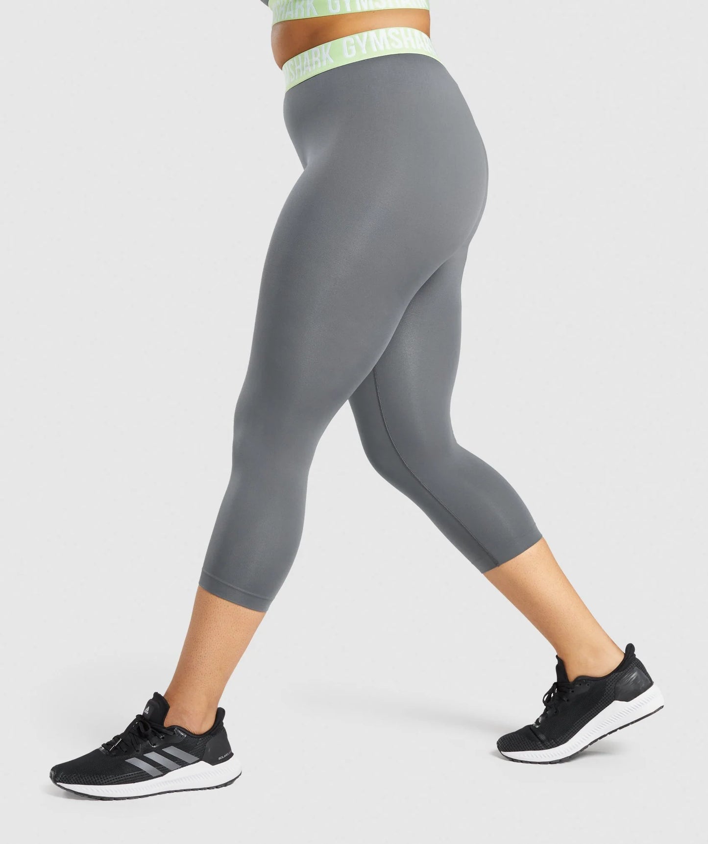 GYMSHARK Fit Seamless Cropped sieviešu sporta legingi pelēki