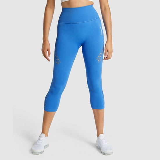 GYMSHARK ENERGY SEAMLESS CROPPED sieviešu sporta legingi zili