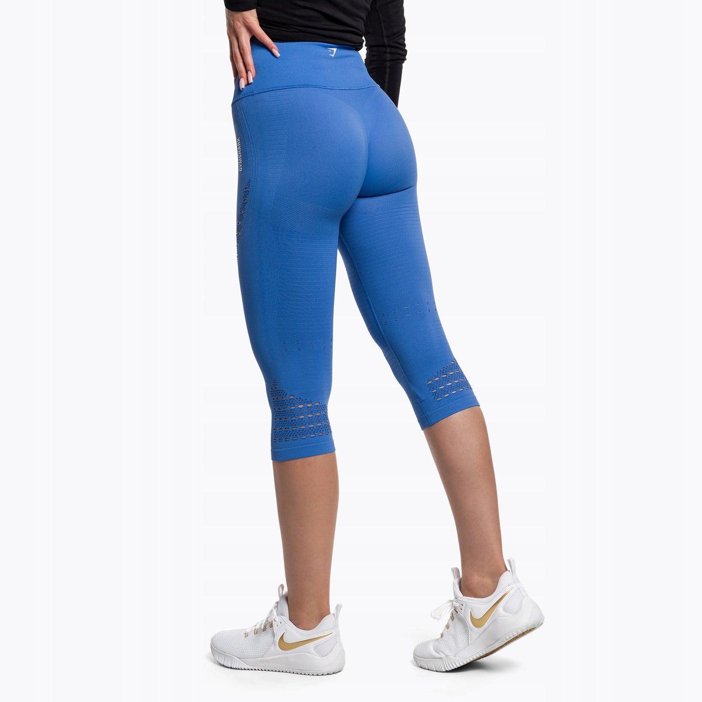 GYMSHARK ENERGY SEAMLESS CROPPED sieviešu sporta legingi zili