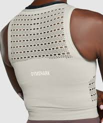 GYMSHARK Energy Seamless Crop tops sieviešu bēšs