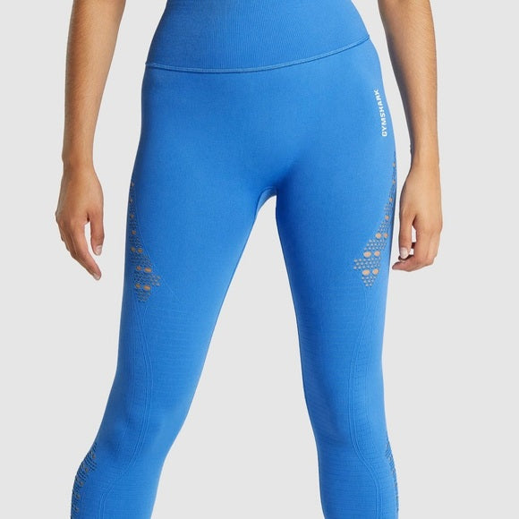 GYMSHARK ENERGY SEAMLESS CROPPED sieviešu sporta legingi zili